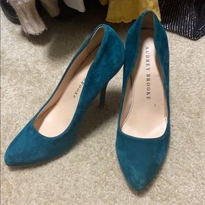 Teal suede heels